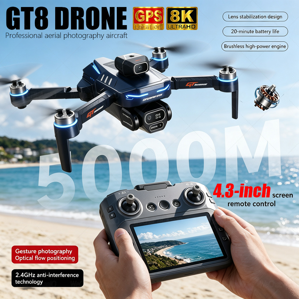 طائرة بدون طيار GT8 HD الجديدة - مراجعة Drone Mapping وسعره