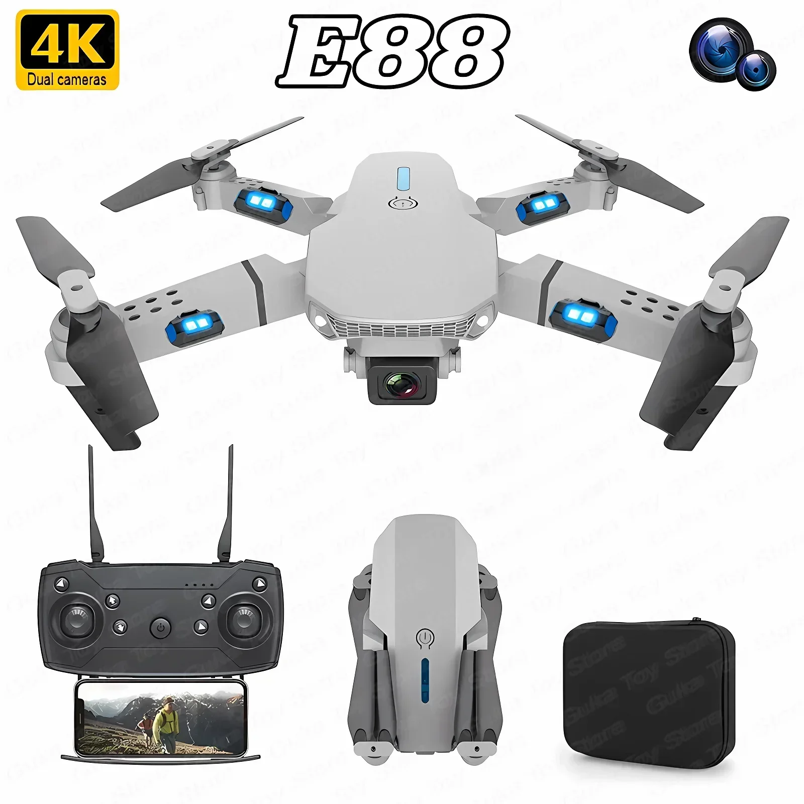 E88 Pro WIFI FPV الطائرة بدون  - مراجعة Drone Cinematic وسعره